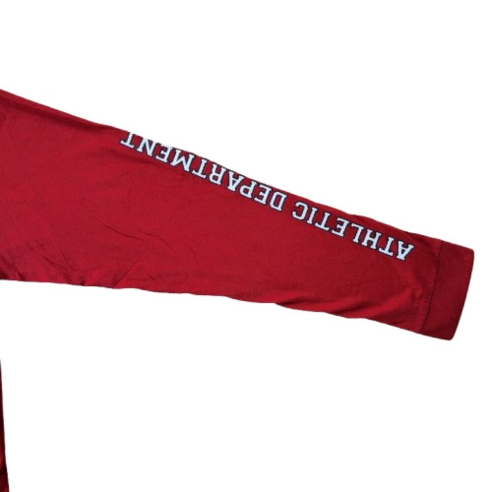 Nike Long Sleeve Shirt Mens L Red Y2K Property Of Nike Athletic Dept - Picture 11 of 11